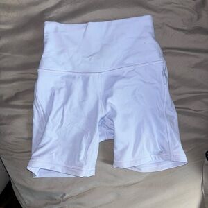 Lululemon biker shorts in lilac